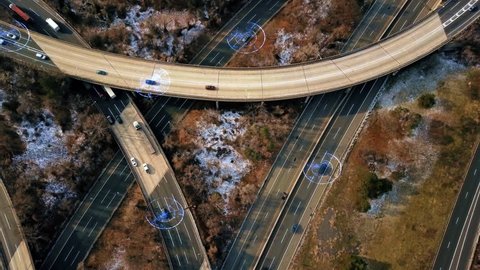 Self Driving Autopilot Autonomous Cars on Highway 4K