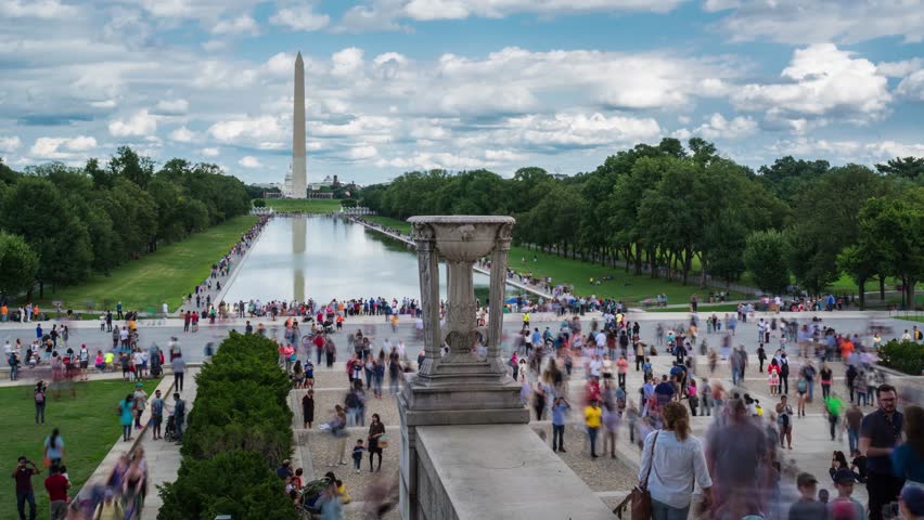 National Mall Reflection Pool Timelapse Video from Lincoln Memorial, Washington DC