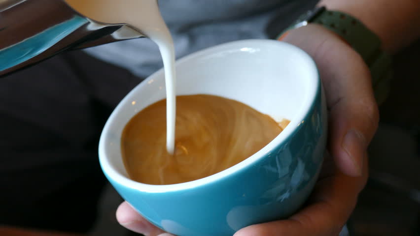 Barista making of cafe latte art, heart shape | Shutterstock HD Video #30651790