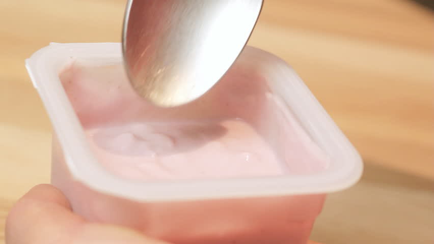 Spoonful of yoghurt CU | Shutterstock HD Video #3065263