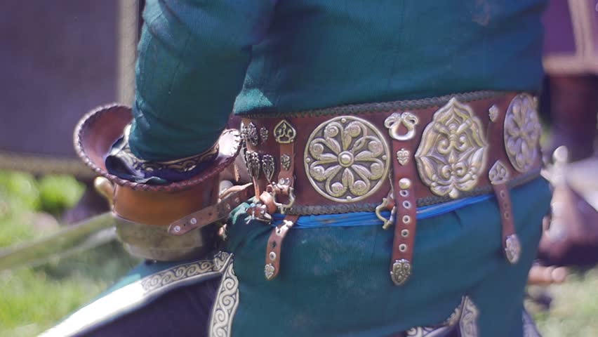 Close up View of Decorative Elements on Medieval Warrior