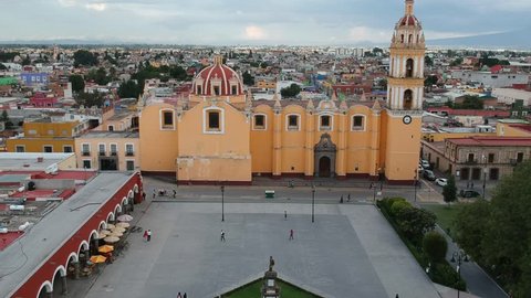 Cholula Mexico Zocalo San Pedro from above in Puebla