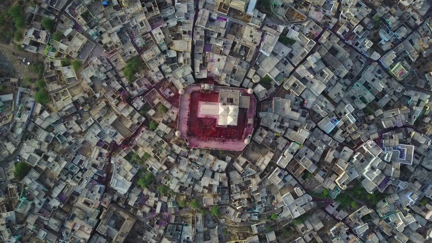 Holi color festival in India, aerial 4k drone footage Royalty-Free Stock Footage #30653845