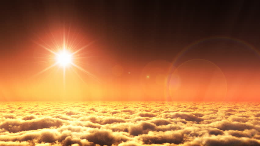 Above clouds Sunset,Godrays