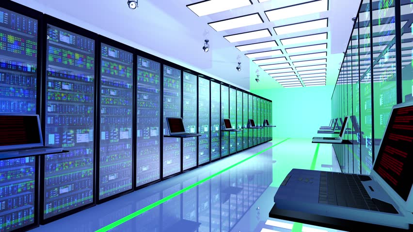 Blackout in server room. Data center server room network . 3d animation Royalty-Free Stock Footage #30655849