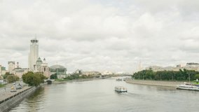 beautiful clouds reflected in the Moscow River 1080i, 1080p, full hd