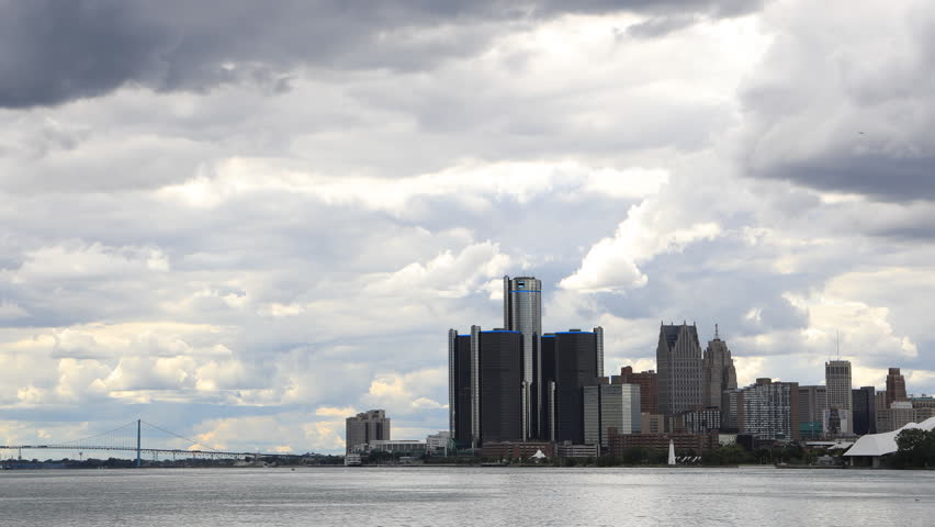 Timelapse of Detroit, Michigan and the Ambassador Bridge 4K