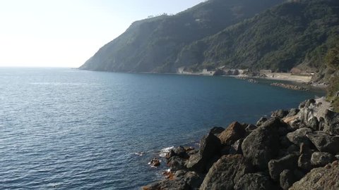 a view of the Ligurian sea at early morning