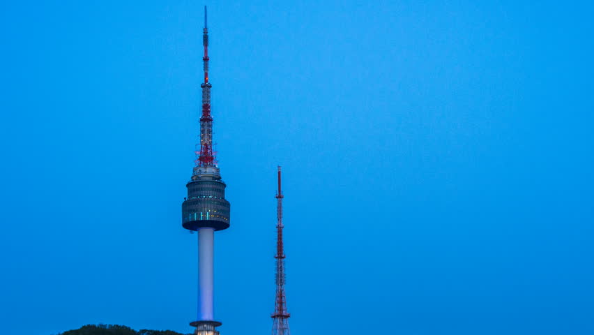 Time lapse of N Seoul Tower Located on Namsan Mountain in central Seoul,South Korea. | Shutterstock HD Video #30677872