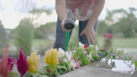 Woman Watering Flowers 2