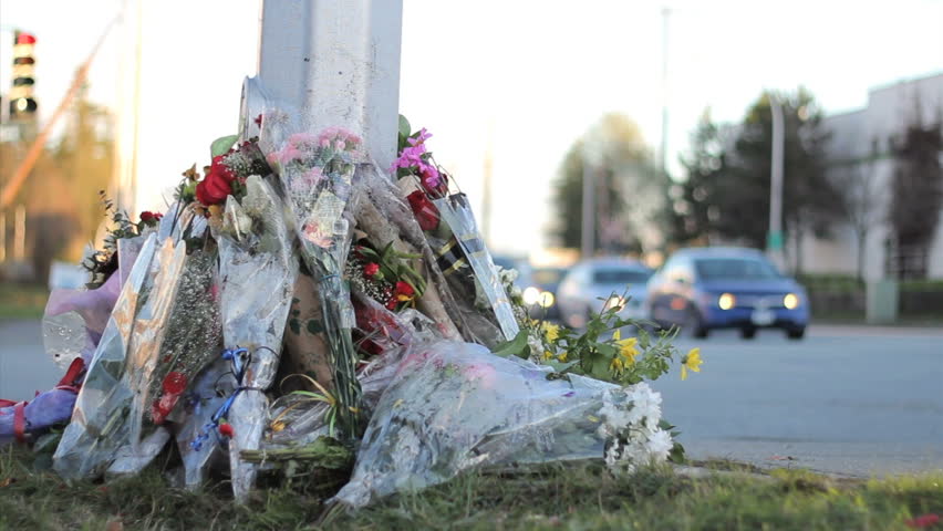 roadside memorial marks death young police Stock Footage Video (100% ...