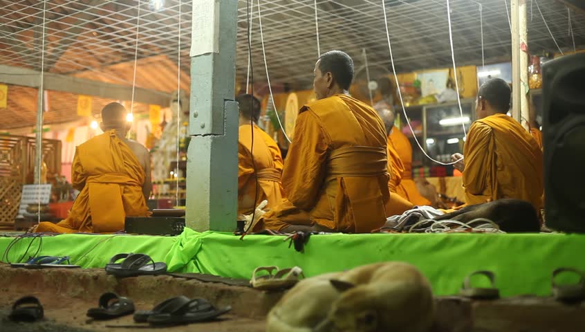 KO CHANG, THAILAND - NOVEMBER 25: Unidentified monks on ceremony at the