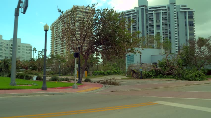 Belle Isle Miami Beach full of debris after Hurricane Irma