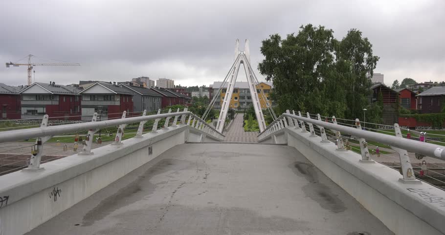 4K high quality video footage of medieval Porvoo old town on river Porvoonjoki, cathedral, river embankment, boats, old warehouses, area 50 km east of Helsinki, capital of Finland in northern Europe