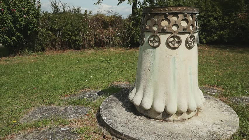 Dolly shot of a prehistoric cultic object of Haschendorf in Austria
