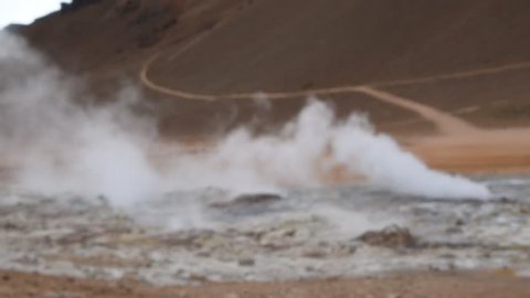 fumaroles and sulphate, Namaskard, Iceland.