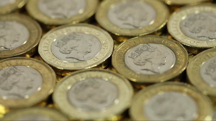 Slow Tracking Above British Pound Coins Royalty-Free Stock Footage #30759412