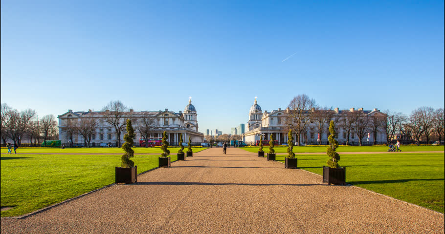 Royal Navy College & National Maritime Museum Gardens, Greenwich - Hyperlapse/Timelapse - London, England, UK