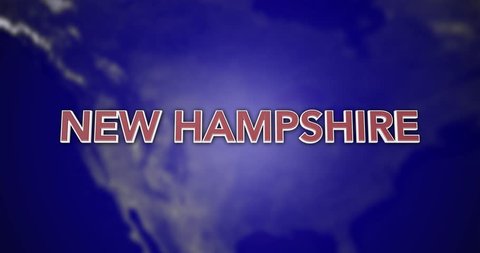 3D Animated Colorful Motion Graphics state typography - New Hampshire