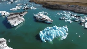 this video contains aerial footage from one of the most spectacular places in Iceland - Jokulsarlon glacier lagoon, the deepest lake in Iceland. It is a very stable, 4K resolution shoot taken by drone