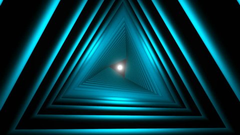 Triangle Future Space Tunnel. A Science Fiction Composition. Stock Video