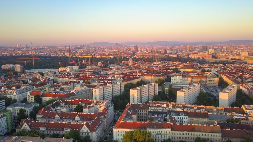 vienna aerial view panning over the city at sunrise
 Royalty-Free Stock Footage #30793084