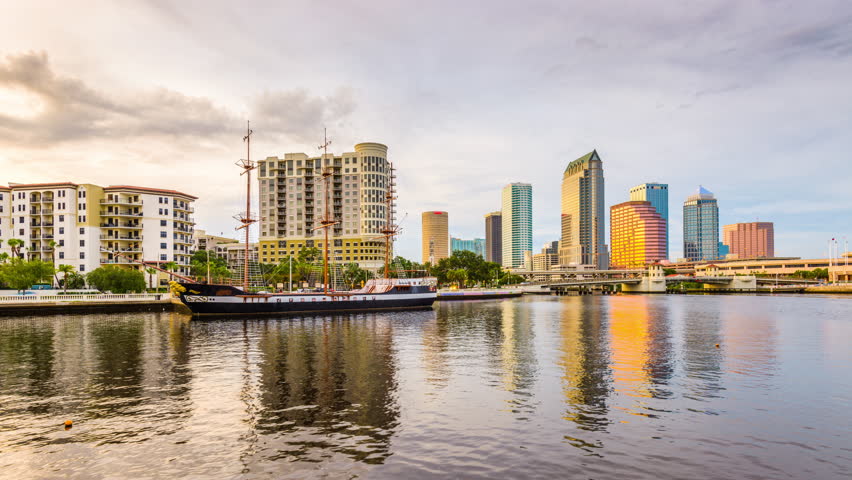 Tampa, Florida, USA downtown skyline on the bay.