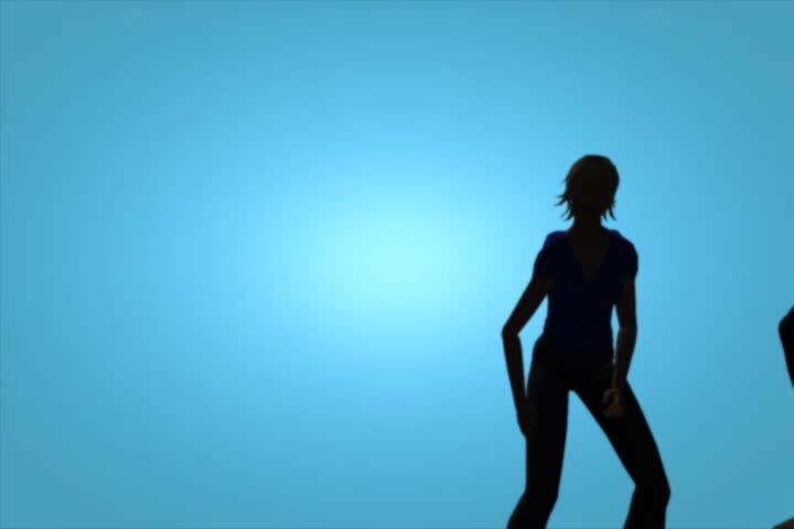 young happy people jumping, light effects, loop