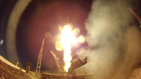 Rocket "Soyuz" launch. Baikonur, Kazakhstan. Shot 2.
