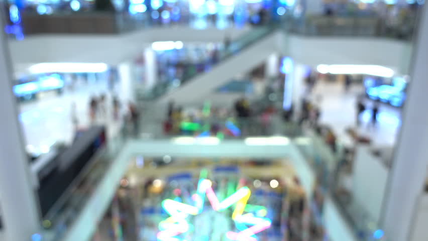 Blurred crowd of people in shopping mall center | Shutterstock HD Video #30840823