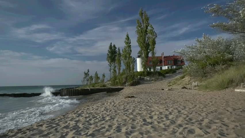 Point Betsie Light House near Frankfort Michigan on September afternoon