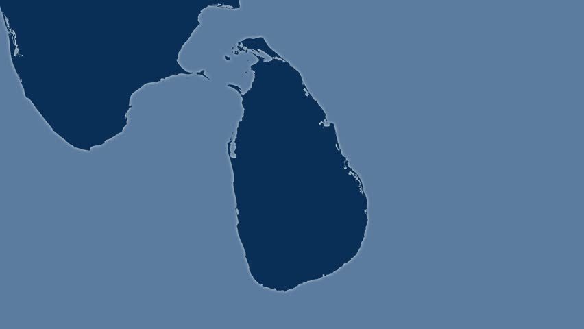 The Sri Lanka area map in the Azimuthal Equidistant projection. Layers of main cities, capital, administrative borders and graticule. Solid colors