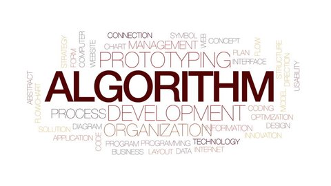 Algorithm Animated Word Cloud Text Design Stock Footage Video (100% ...
