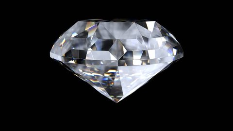 Beautiful Diamond Close-Up with Matte in Looped animation, (Hd, 4k ultra high definition seamless loop, 3840 X 2160, ready for compositing) with beautiful rays