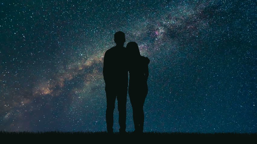 The couple look to meteor shower in the sky. time lapse, night time
 Royalty-Free Stock Footage #30866671