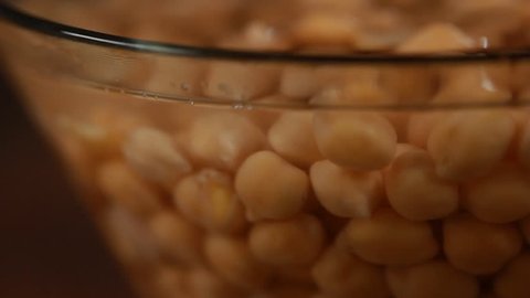 Hummus plate preparation with soaking chickpeas 
