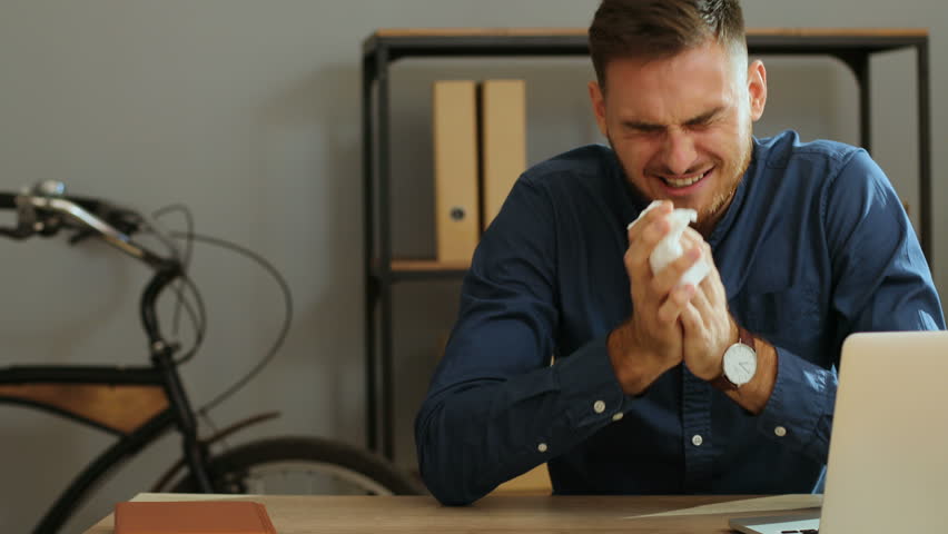 Portrait shot of sad desperate man crying during his work and usining  napkins to removing tears in the office . upset looking,Epidemic, problems, sadness, virus, coronavirus, sad, crisis,  problem  | Shutterstock HD Video #30873238