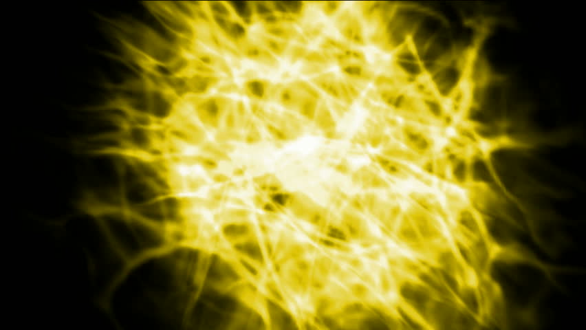 Yellow Lightning Magnetic Energy Field Stock Footage Video (100%