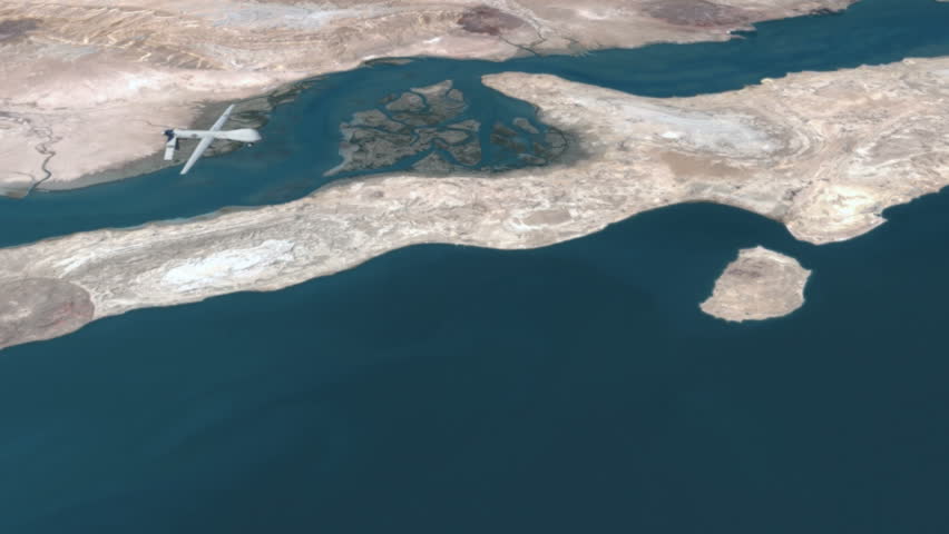 Predator Intercepted:  A MQ-1 Predator drone is chased by 2 SU-25 Sukoi Iranian fighter jets off the coast of Iran in the Persian Gulf.  (This incident happpend on November 1, 2012)