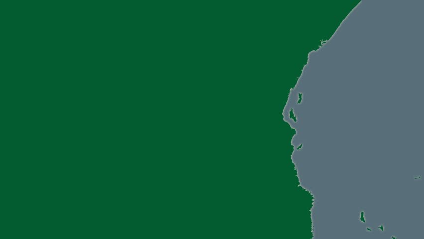 The Tanzania area map in the Azimuthal Equidistant projection. Layers of main cities, capital, administrative borders and graticule. Colored physical map
