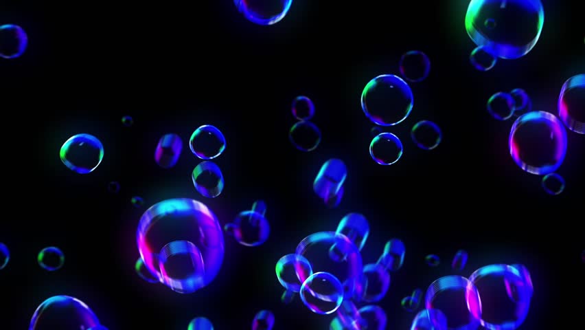 Rainbow Bubbles On a Dark Stock Footage Video (100% Royalty-free ...