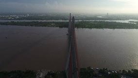 high resolution of Can Tho brige, Can Tho city, Vietnam at mekong delta.