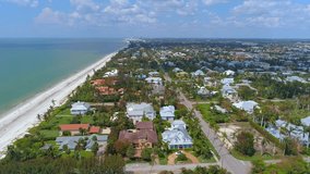 Aerial Naples Beach homes Florida