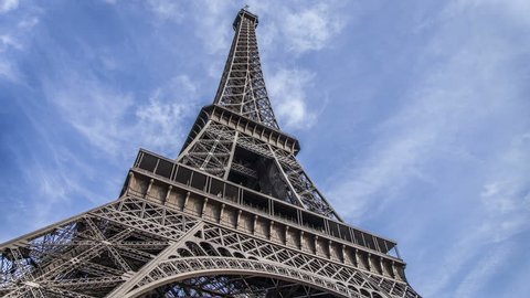 PARIS - CIRCA OCTOBER 2012: Time lapse of The Eiffel Tower from day to night circa October 2012 in Paris, France