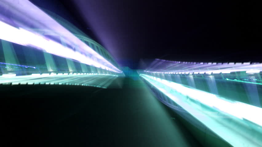 Strange light pattern from a bridge at night in valencia, spain | Shutterstock HD Video #30925