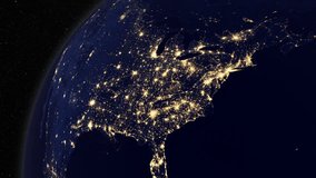 Night side of the Earth with city lights of US. Elements of this image furnished by NASA - Powered by Shutterstock - Get 15% off with code: PIKWIZARD15