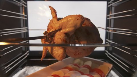 Cooking Spit Roasted Whole Chicken Stock Footage Video 100 Royalty Free 30875710 Shutterstock