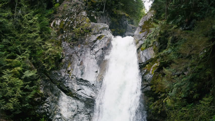 beautiful waterfall in mountains in Canada, British Columbia