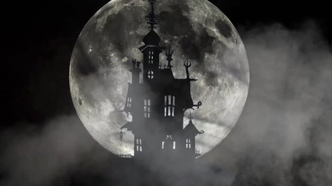 Halloween haunted castle background 