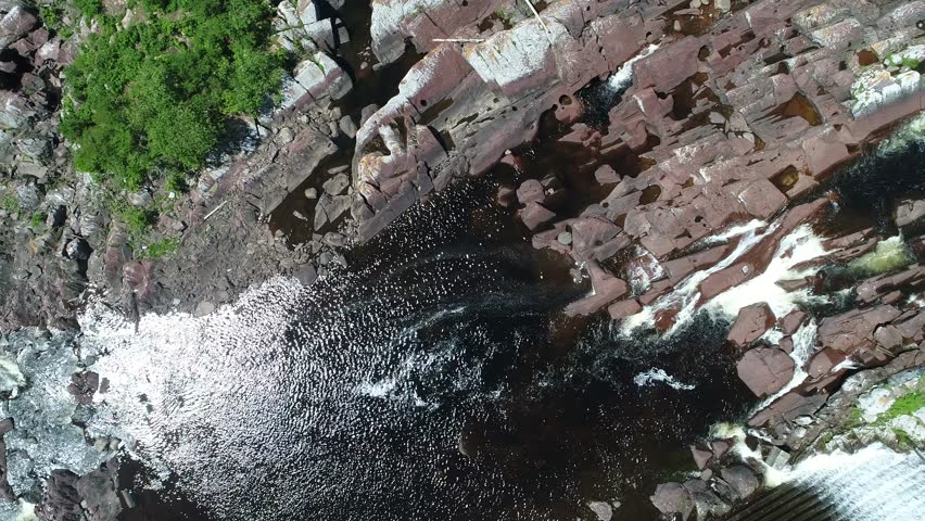 A beautiful aerial shot the amazing hydro electric dam in Grand Falls Windsor in Newfoundland Canada